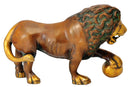 Antiquated Brass Lion Figurine