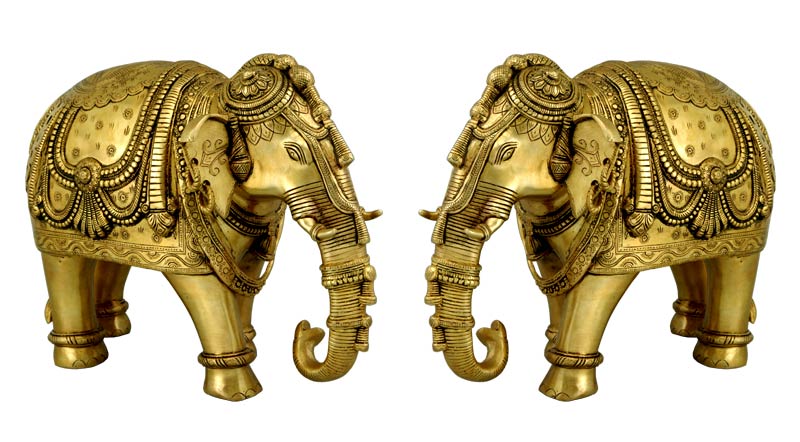 Royal Elephants - Brass Statuettes