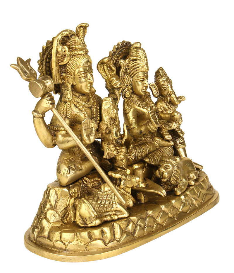 Shiv Parivar Brass Sculpture 6.50"