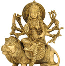 Brass Statue of Maa Durga Sherawali 9.50"