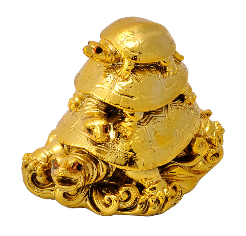 Three Tortise Feng Shui Figurine