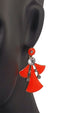 Orange Stone Studded Metal Earring Dangle & Drop