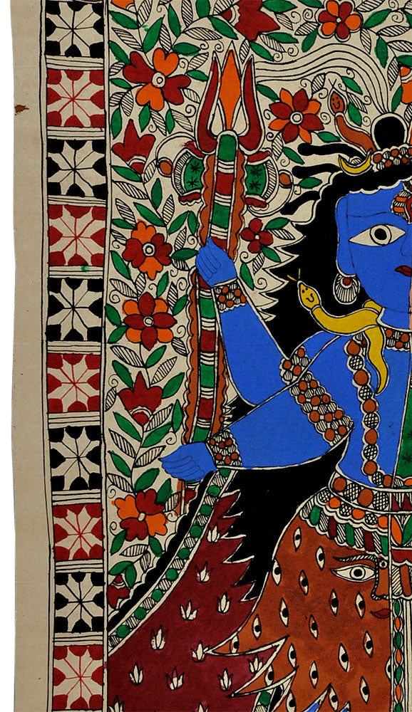 Eternal Energy Ardhnarishwar - Madhubani Painting 22"