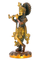 Shri Krishna Flute Player - Brass Statue
