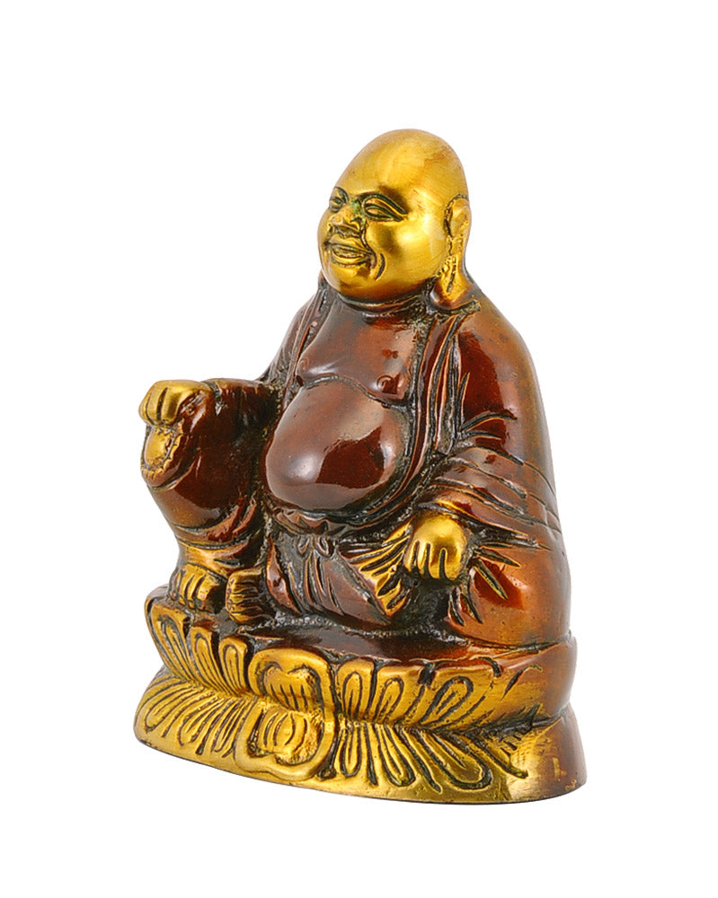 Good Luck for All "Laughing Buddha" Brass Statue