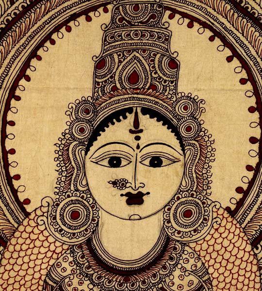 'Hamsa Vahini Saraswati' Kalamkari Painting (Reserved Product)