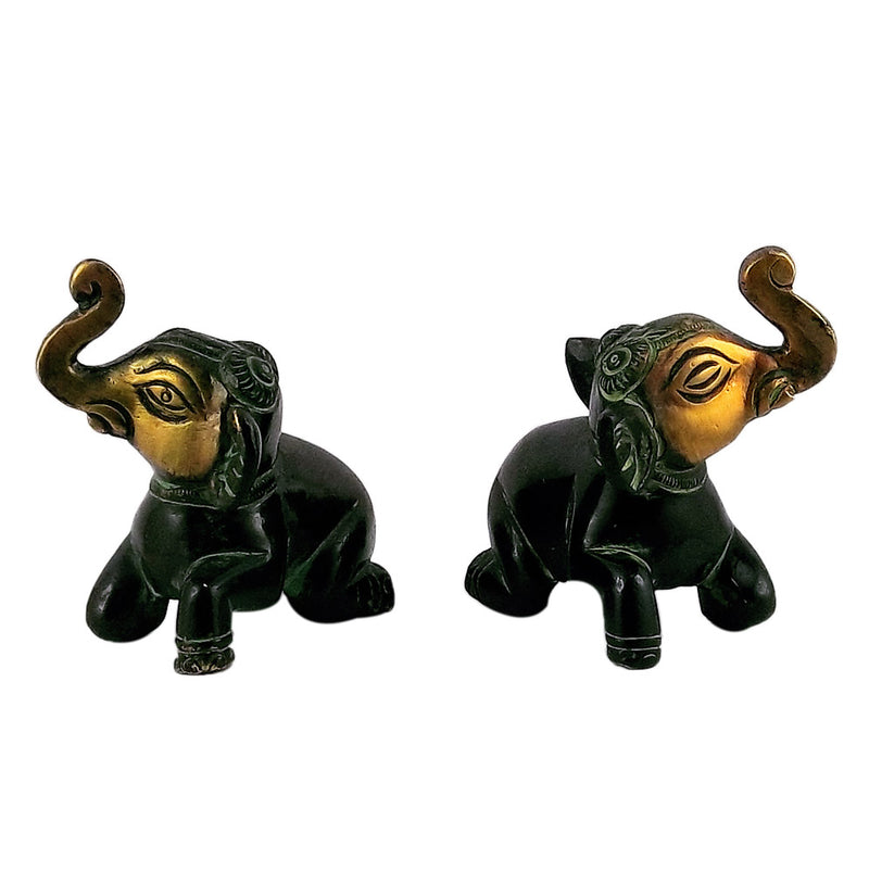 Brass Elephant Pair