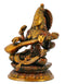 Goddess Saraswati with Veena Brass Statue 9.25"