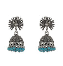 Peacock Beautiful Indian Style Sliver Color Jhumki Earrings