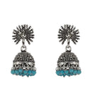 Peacock Beautiful Indian Style Sliver Color Jhumki Earrings