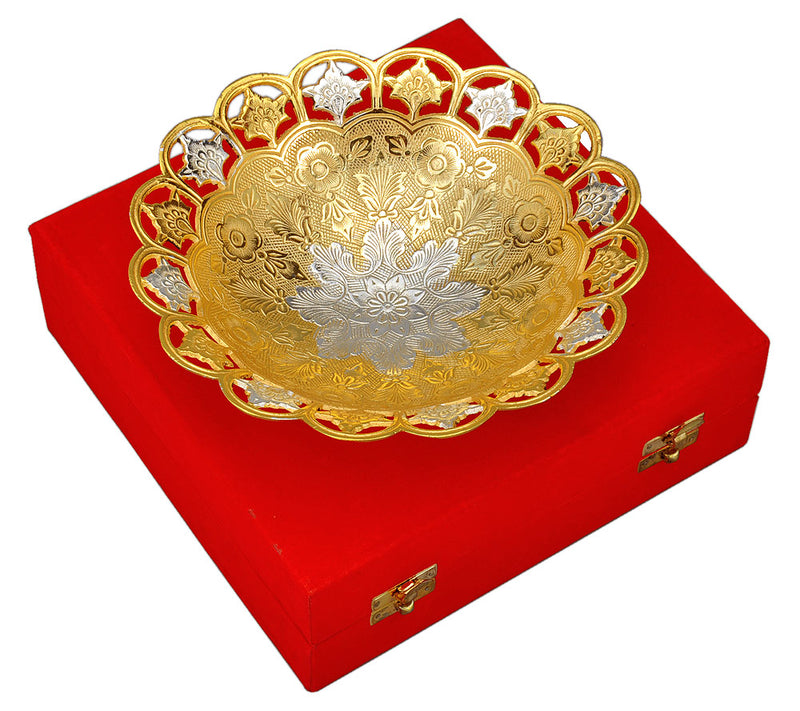 Elegant Gold & Silver Plated Serving Bowl