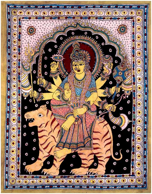 Goddess Durga - Kalamkari Painting