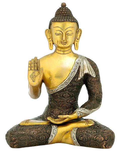 Lord Buddha - Brass Sculpture 11"