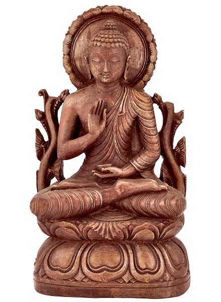 Lord Abhya Buddha - Soft Stone Statue 8"