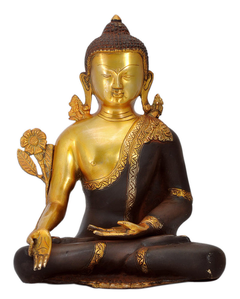 Brass Buddha Antiquated Finish 12.25"