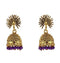 Peacock Beautiful Indian Style Jhumki Earrings Purple