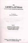 The Grahya-Sutras (SBE Vol. 29) (Sacred Books of the East) (Pt.1) [Hardcover] Hermann Oldenberg
