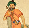 Folk Musician - Miniature Painting 8.25"H