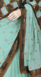 Light Sea Green Saree with Zari and Sequins Work