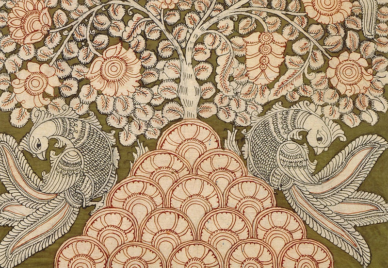 Kalamkari Painting 'Birds on a Tree'