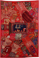 Patchwork Wall Hanging 'Red Villa'