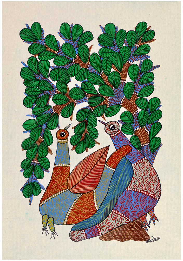 Peacoks - Gond Folk Panting