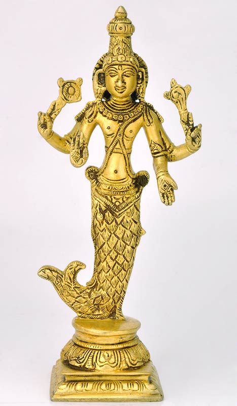 Avatar of Lord Vishnu "Matsya" Brass Statue