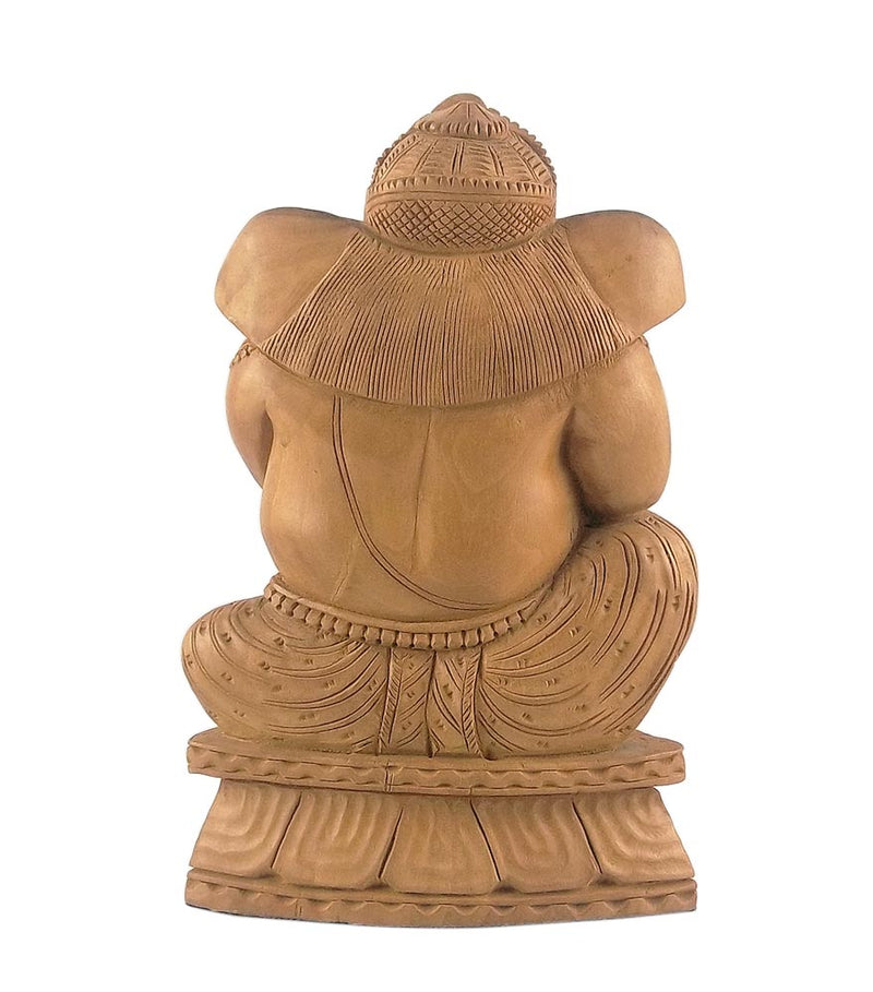 Wooden Lord Ganesha Playing Shenai