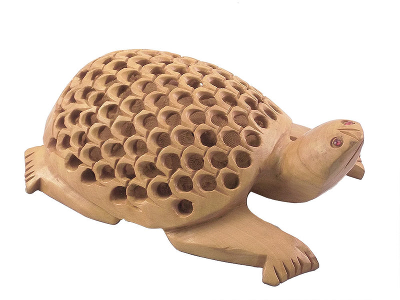 Jali Work Wood Tortoise Showpiece