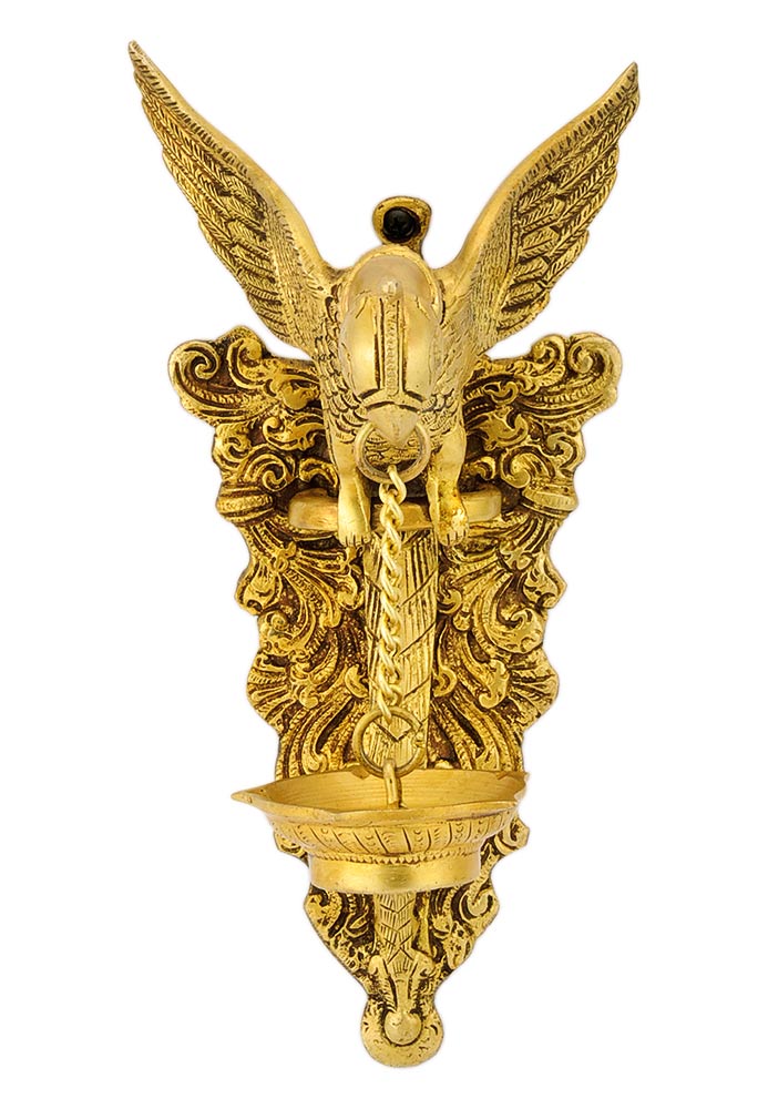 Hanging Parrot Welcome Brass Lamp
