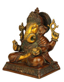 God Siddhi Vinayak Brass Statue with Color Finish 12.75"