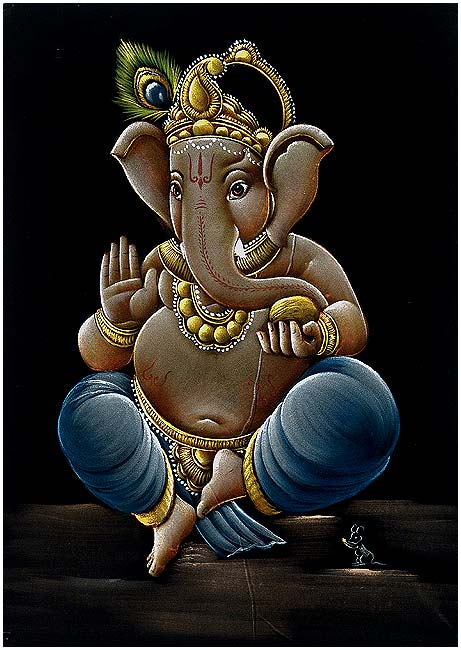 'Chubby Ganesha' Velvet Painting