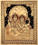 Vishnu Lakshmi Seated on Shesh Naga - Kalamkari Painting