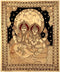 Vishnu Lakshmi Seated on Shesh Naga - Kalamkari Painting