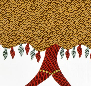 Gossipping Ladies - Gond Daily Life Painting