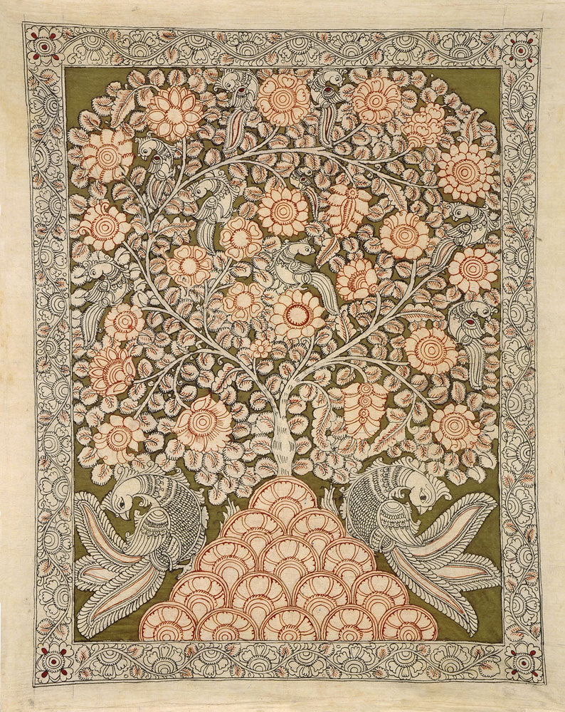 Kalamkari Painting 'Birds on a Tree'