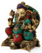 Mosaic Enthroned Brass Ganesha 12.50"