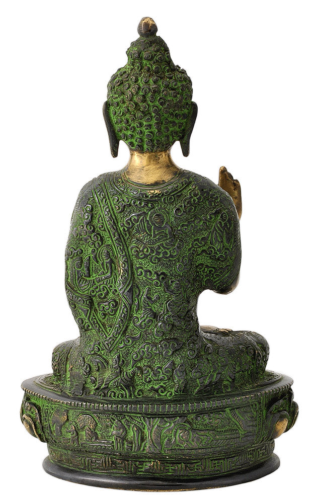 Antiquated Brass Buddha Figurine