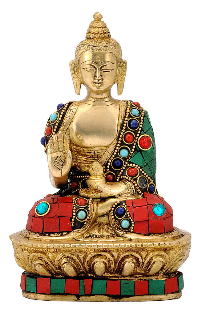 Blessing Buddha Statue with Stones