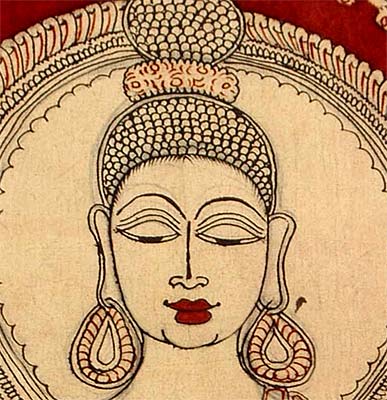 Gracious Buddha - Cotton Kalamkari Painting 37"