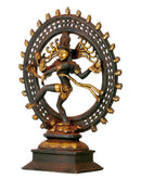 God of Dance Nataraj Shiva - Antiquated Brass Statue 13"