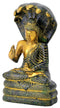 Antiquated Buddha Statue with Seven Head Snake Guardian
