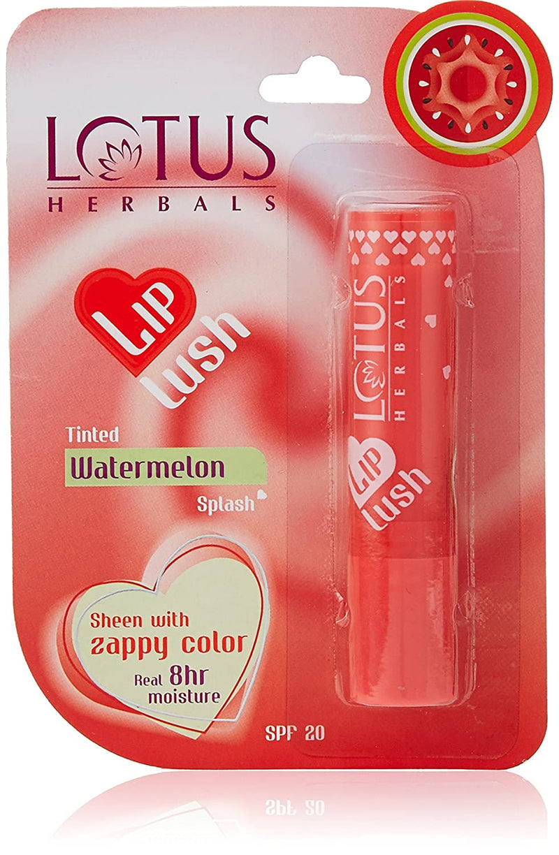 Lotus Herbals Lip Lush Tinted Lip Balm - Watermelon Splash- 4 gm