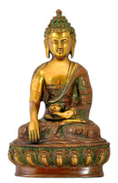 Bhumisparsha Buddha - Brass Sculpture 10.50"