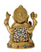 Ornate Ganesha Statue in Brass 8"