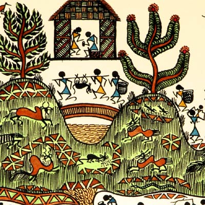 Village Life - Warli Painting