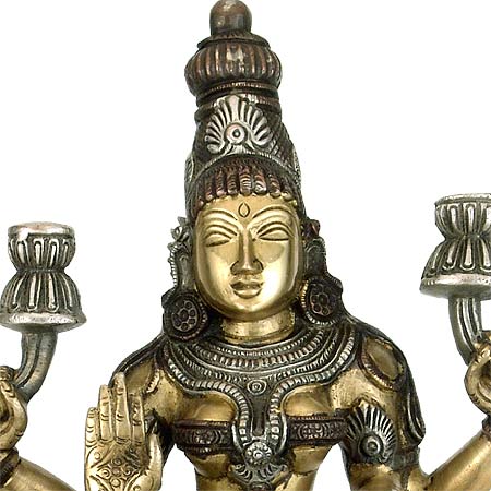 Beautiful Goddess Lakshmi - Brass Sculpture