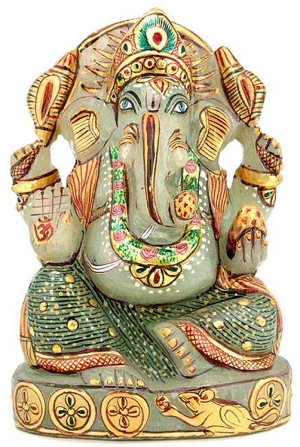 Mangal Murti Lord Ganesha - Gemstone Statue 5"