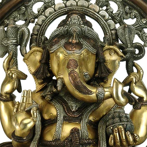 Chaturbhuj Lord Ganesha Brass Statues
