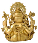 Brass Ganapati Maharaj Figurine 16.50"